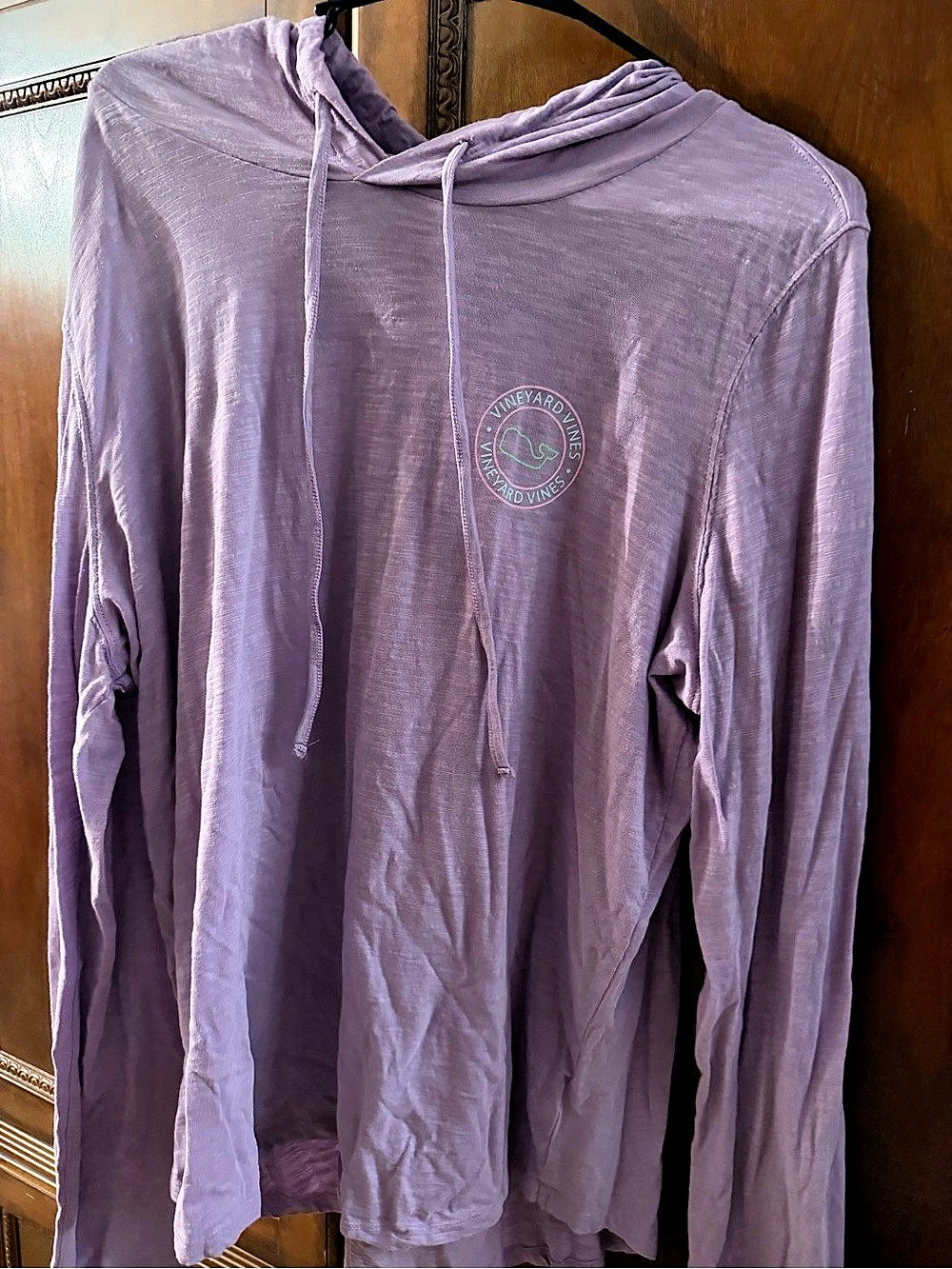 Vineyard Vines Vintage Whale Long-Sleeve Hoodie Tee Purple XL